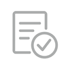 Gray checklist icon with checkmark