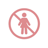 Pastel red icon showing restriction for certain guests
